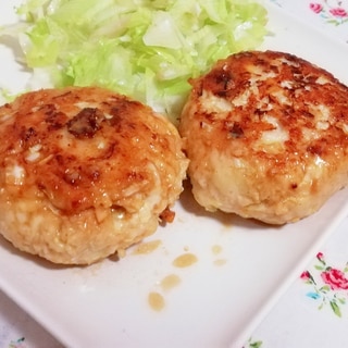 ふっくら♪キャベツとチーズの簡単チキンハンバーグ